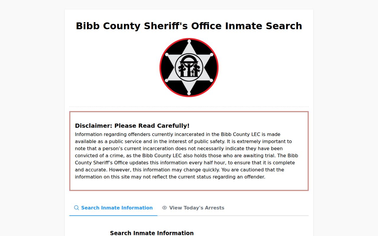 Bibb County inmate search for current Macon custody records