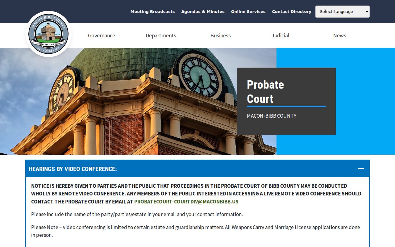 Macon Probate Court records and services