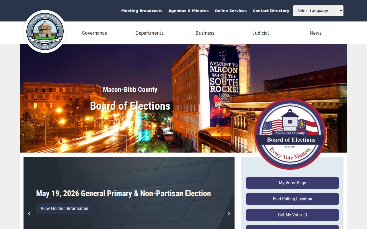 Bibb Board of Elections source for Macon neighbors and voter records